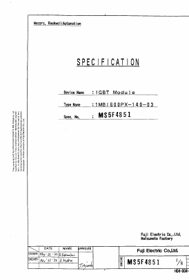 1MBI600PX-140-03 Datasheet PDF Fuji Electric