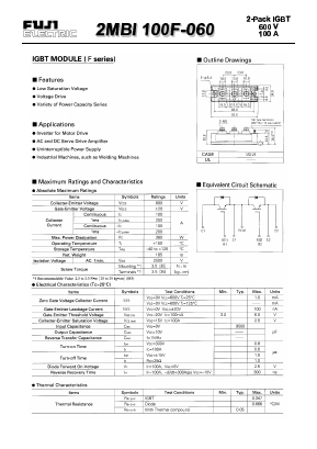 2MBI100F-060 Datasheet PDF Fuji Electric