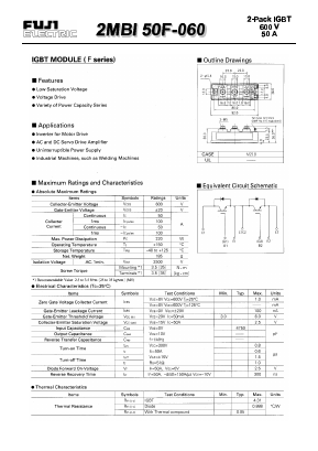 2MBI50F-060 Datasheet PDF Fuji Electric