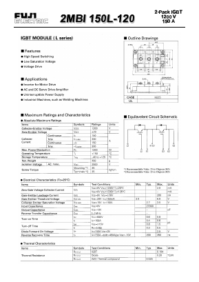 2MBI150L-120 Datasheet PDF Fuji Electric