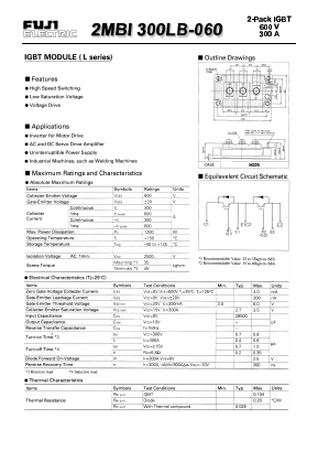 2MBI300LB-060 Datasheet PDF Fuji Electric