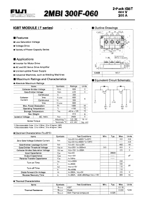 2MBI300F-060 Datasheet PDF Fuji Electric