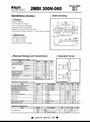 2MBI300N-060 Datasheet PDF Fuji Electric