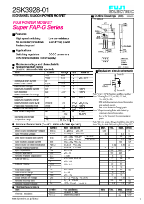 2SK3928-01 Datasheet PDF Fuji Electric
