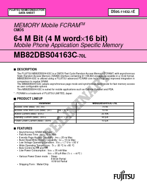 MB82DBS04163C-70LWFKT Datasheet PDF Fujitsu