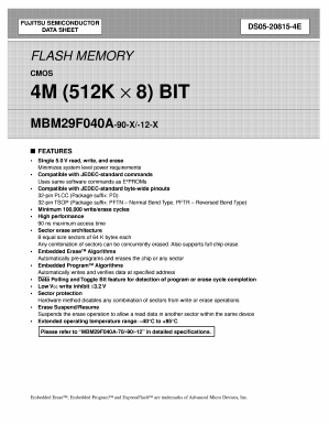 MBM29F040A-12 Datasheet PDF Fujitsu