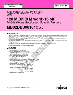 MB82DBS08164C-70L Datasheet PDF Fujitsu