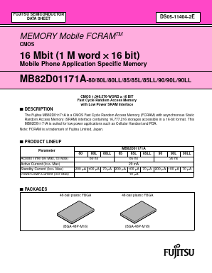 MB82D01171A Datasheet PDF Fujitsu