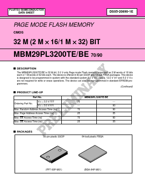 MBM29PL3200TE90 Datasheet PDF Fujitsu