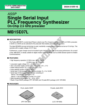 MB15E07L Datasheet PDF Fujitsu