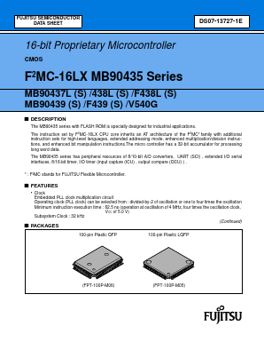 MB90437LPFV Datasheet PDF Fujitsu