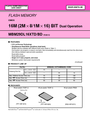 MBM29DL164BD-70PBT Datasheet PDF Fujitsu