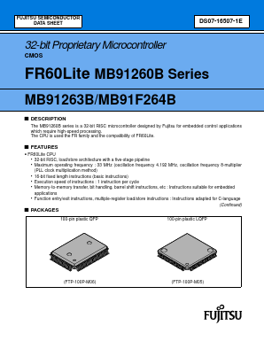 MB91263BPFV-G-BNDE1 Datasheet PDF Fujitsu