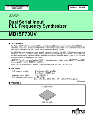 MB15F73UV Datasheet PDF Fujitsu