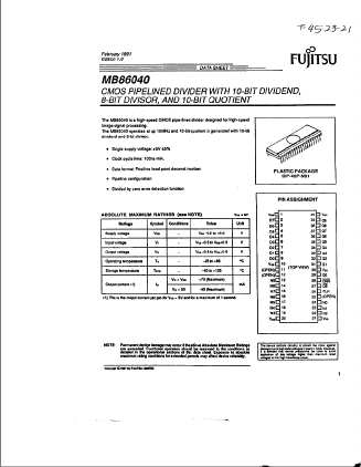 MB86040 Datasheet PDF Fujitsu