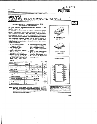 MB87073 Datasheet PDF Fujitsu