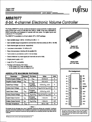 MB87077P Datasheet PDF Fujitsu