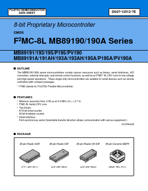 MB89191AHP Datasheet PDF Fujitsu
