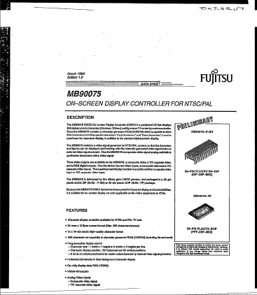 MB90075 Datasheet PDF Fujitsu