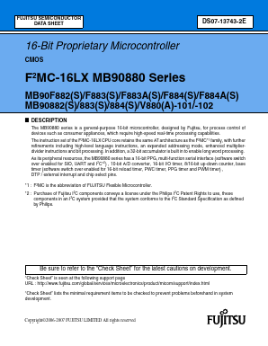 MB90F884ASPF Datasheet PDF Fujitsu