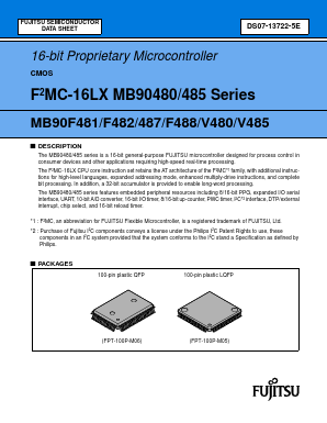MB90F488 Datasheet PDF Fujitsu