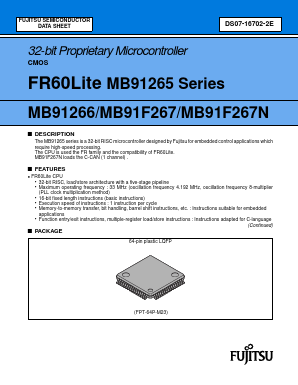 MB91266PMC-G-XXXE1 Datasheet PDF Fujitsu
