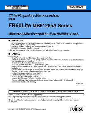 MB91266A Datasheet PDF Fujitsu
