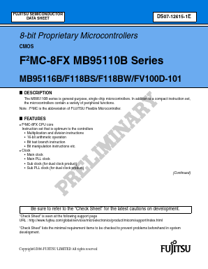 MB95F118BW Datasheet PDF Fujitsu