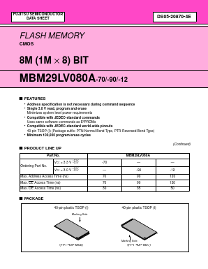 MBM29LV080A-12PTN Datasheet PDF Fujitsu