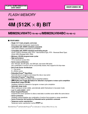 MBM29LV004TC Datasheet PDF Fujitsu