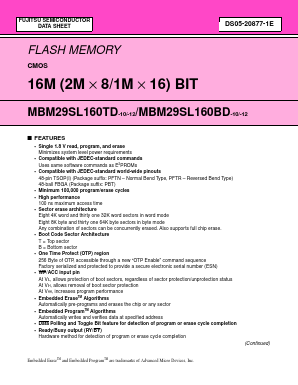 MBM29SL160BD Datasheet PDF Fujitsu