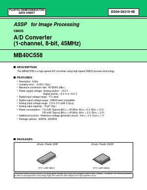 MB40C558PF Datasheet PDF Fujitsu