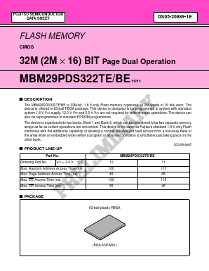 MBM29PDS322BE11PBT Datasheet PDF Fujitsu