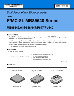 MB89643 Datasheet PDF Fujitsu