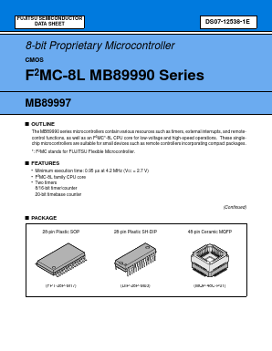 MB89990 Datasheet PDF Fujitsu