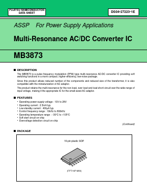 MB3873 Datasheet PDF Fujitsu