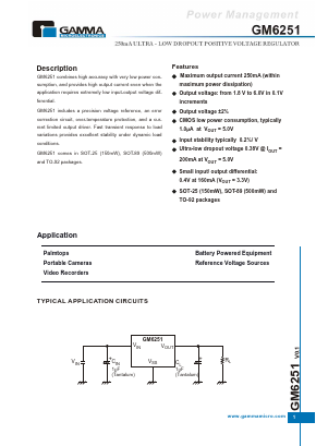 GM6251-2.5_ Datasheet PDF Gamma Microelectronics Inc.