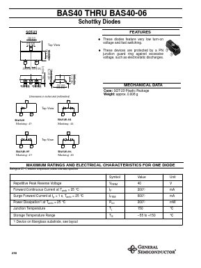 BAS4 Datasheet PDF General Semiconductor