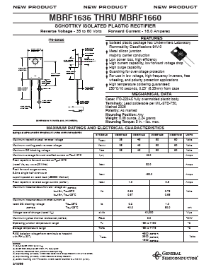 MBRF1660 Datasheet PDF General Semiconductor