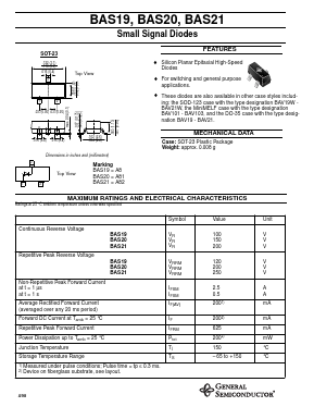BAS19 Datasheet PDF General Semiconductor