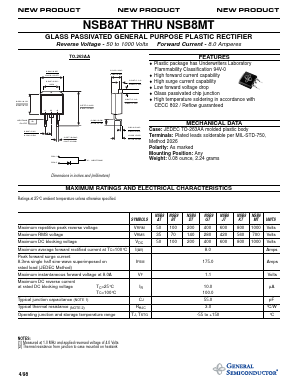 NSB8AT Datasheet PDF General Semiconductor