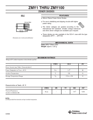 ZMY3.9 Datasheet PDF General Semiconductor