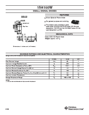 1N4150W Datasheet PDF General Semiconductor