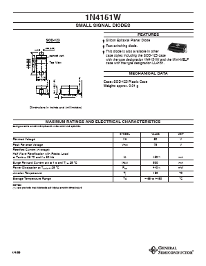 1N4151W Datasheet PDF General Semiconductor