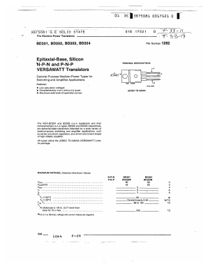 BD201 Datasheet PDF General Semiconductor