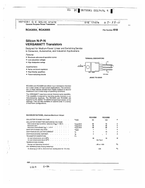 RCA3054 Datasheet PDF GE Solid State
