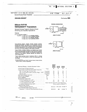 2N5490 Datasheet PDF GE Solid State