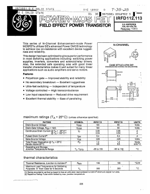 IRFD113 Datasheet PDF GE Solid State