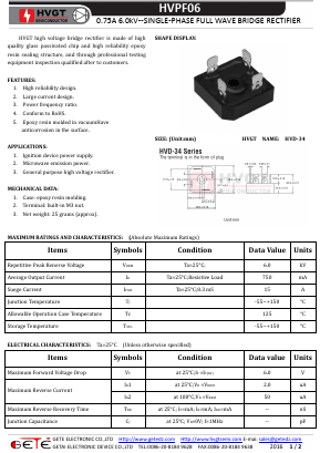 HVPF06 Datasheet PDF getedz electronics