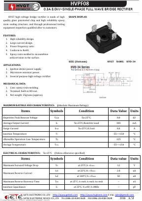 HVPF08 Datasheet PDF getedz electronics